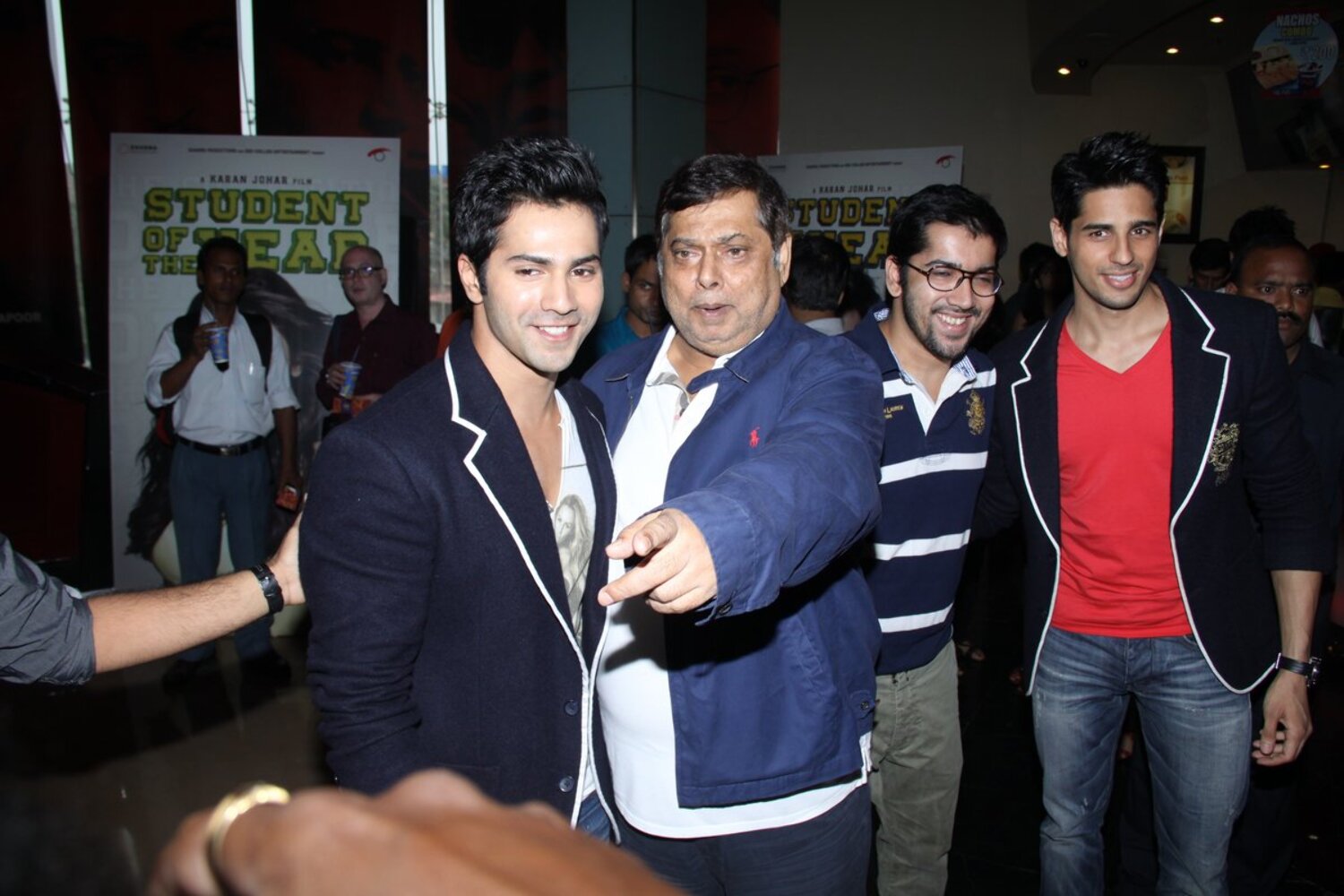 Filmmaker David Dhawan with son Varun Dhawan at first look launch of