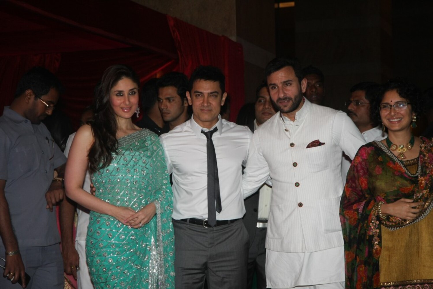Aamir Khan Saif Ali Khan Kiran Rao at Ritesh Deshmukh Genelia Wedding