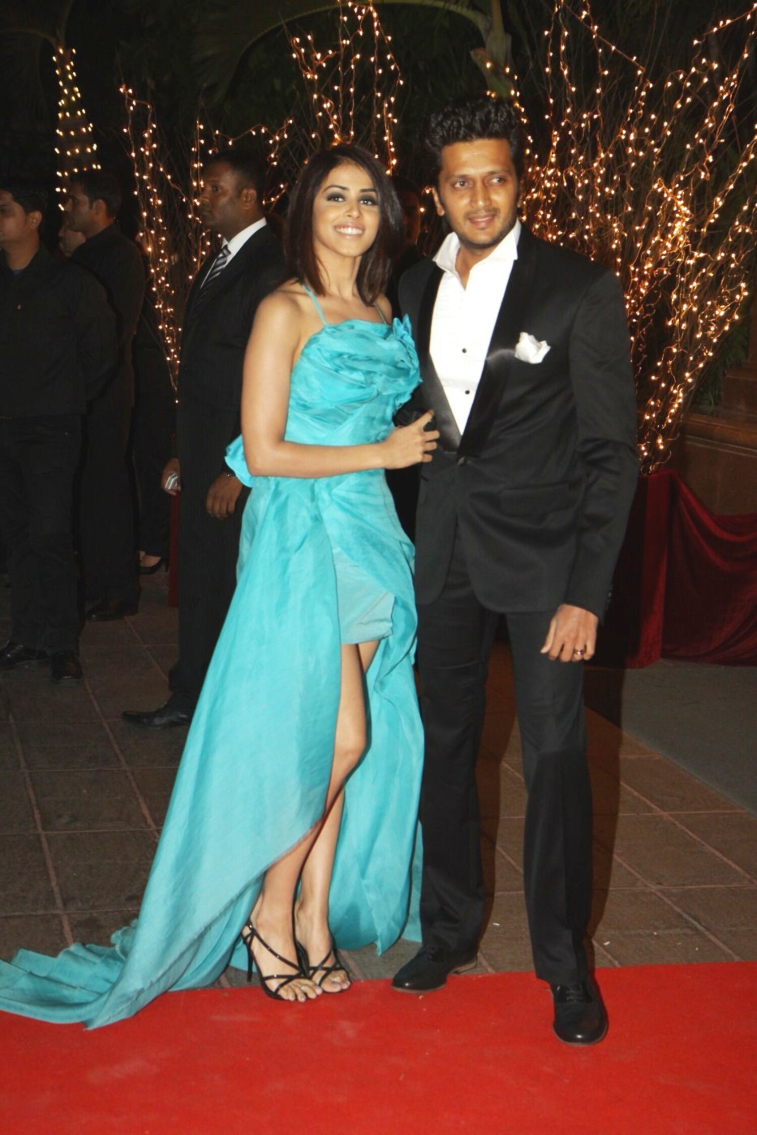 Ritesh Deshmukh with wife Genelia at the 40th Birthday Party of Karan