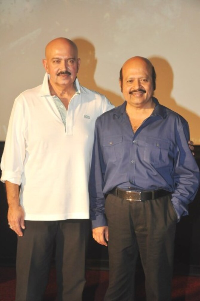 Rakesh Roshan with music director brother Rajesh Roshan at superhero