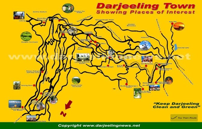 map of darjeeling