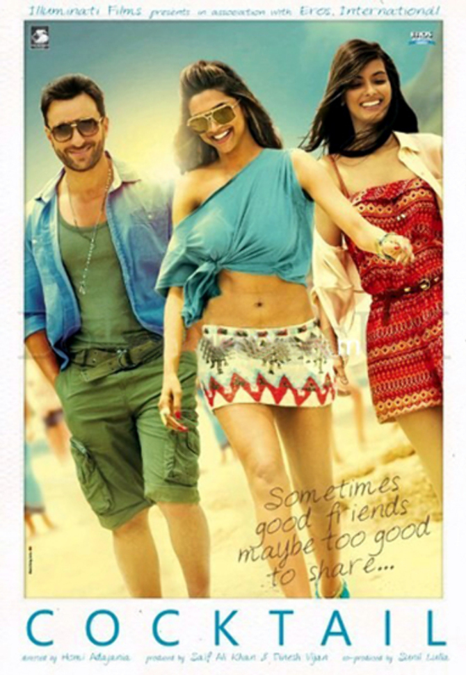 Saif Ali Khan Deepika Padukone Diana Penty Cocktail Movie Poster Cocktail Hindi Movie On