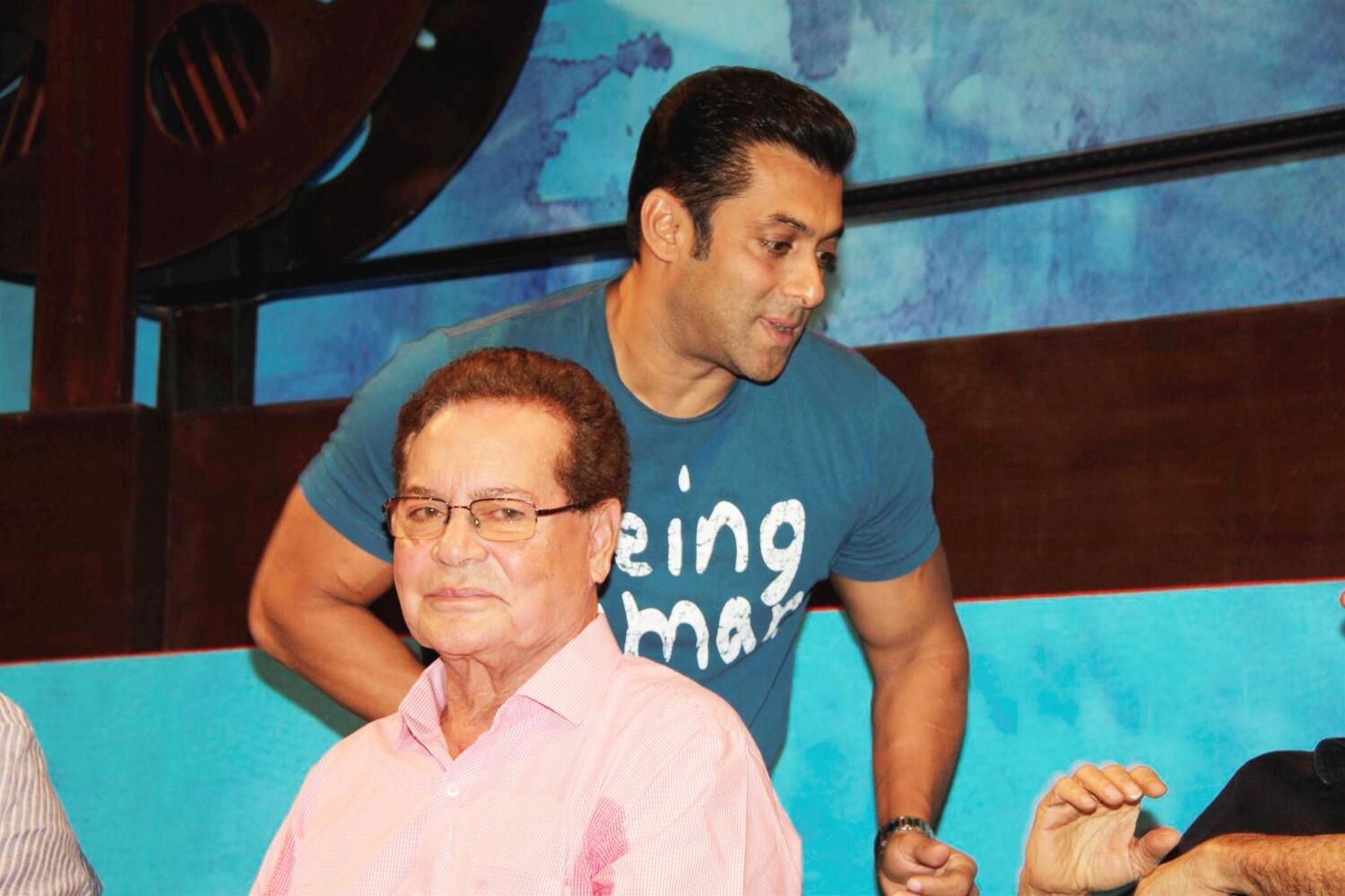 Salman Khan with father Salim Khan at launch of book MAHATMA GANDHI AND ...