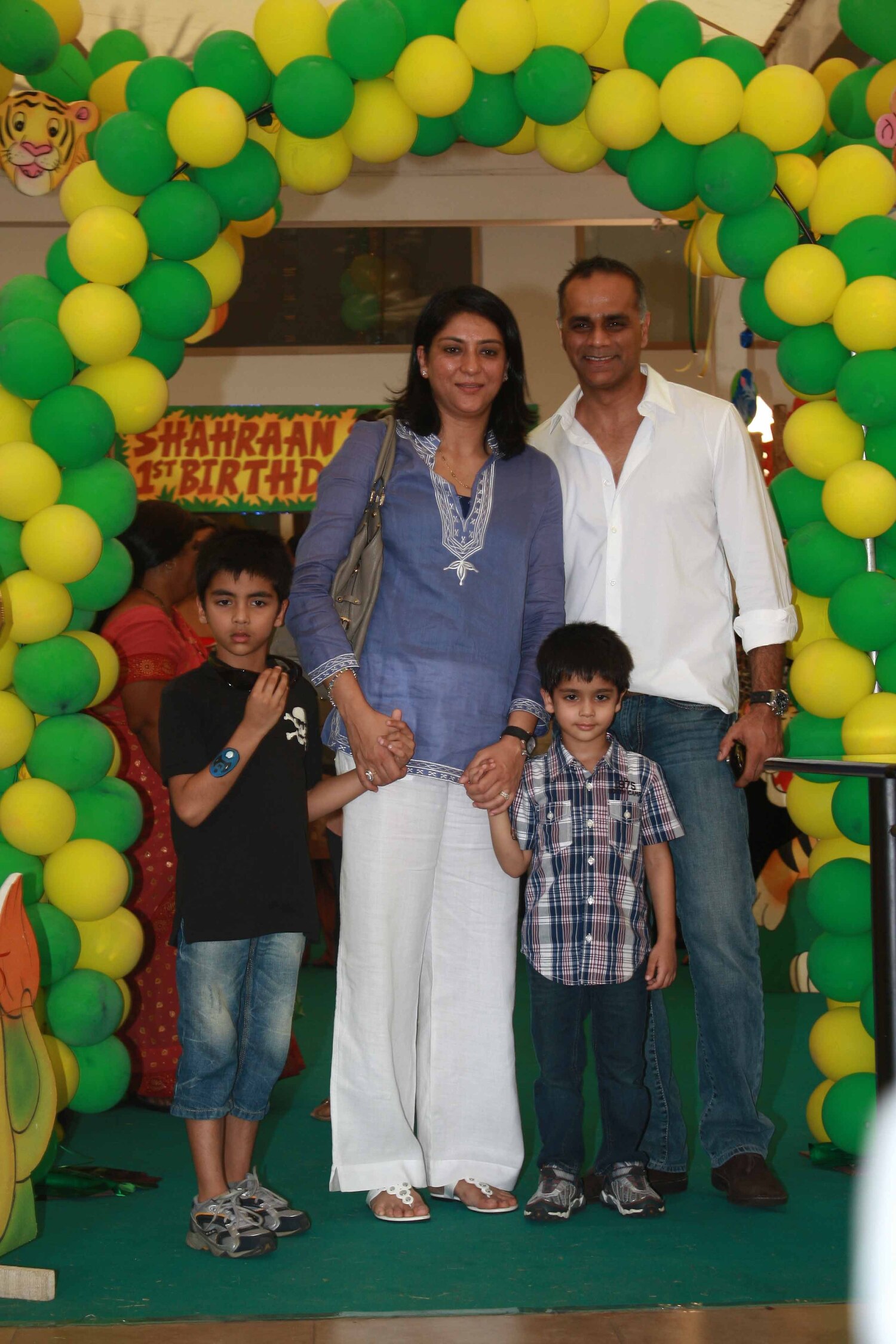 Sanjay Dutt s sister Priya Dutt with husband Owen Roncon and their kids ...