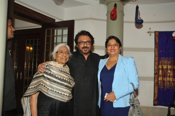 Sanjay Leela Bhansali with mother Leela and sister Bela at film Mary ...